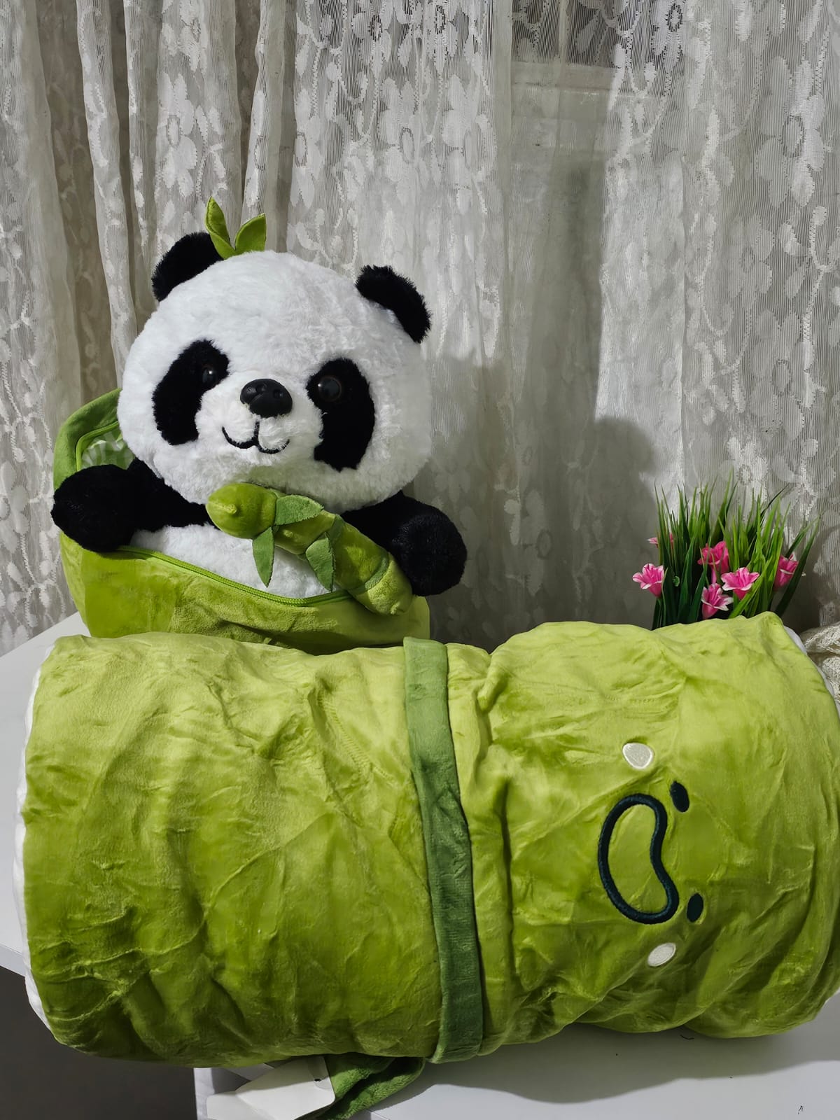 PANDA CON CASITA DE BAMBÚ