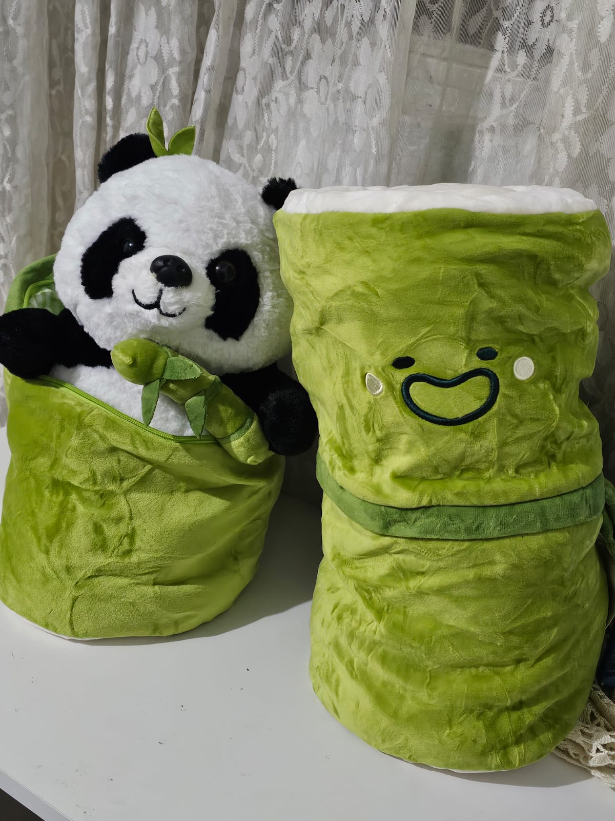 PANDA CON CASITA DE BAMBÚ